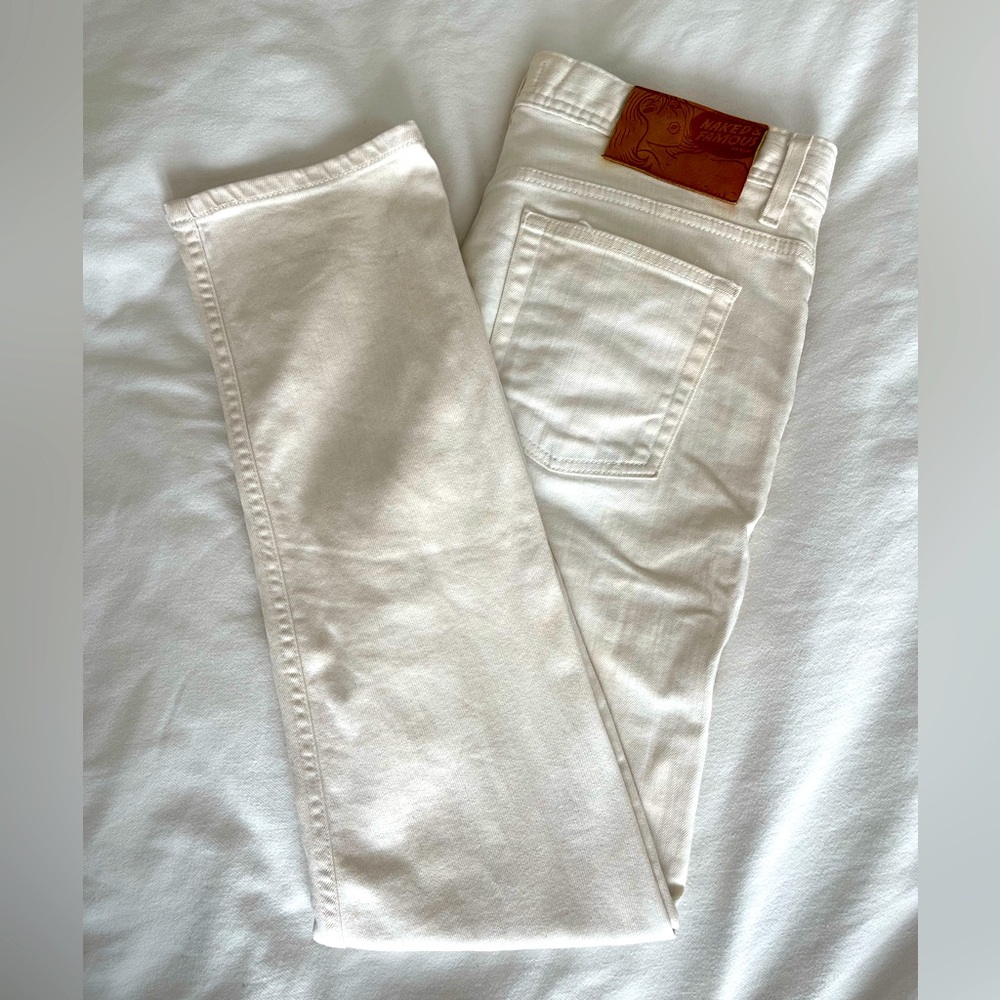 Naked & Famous off white jeans size 34